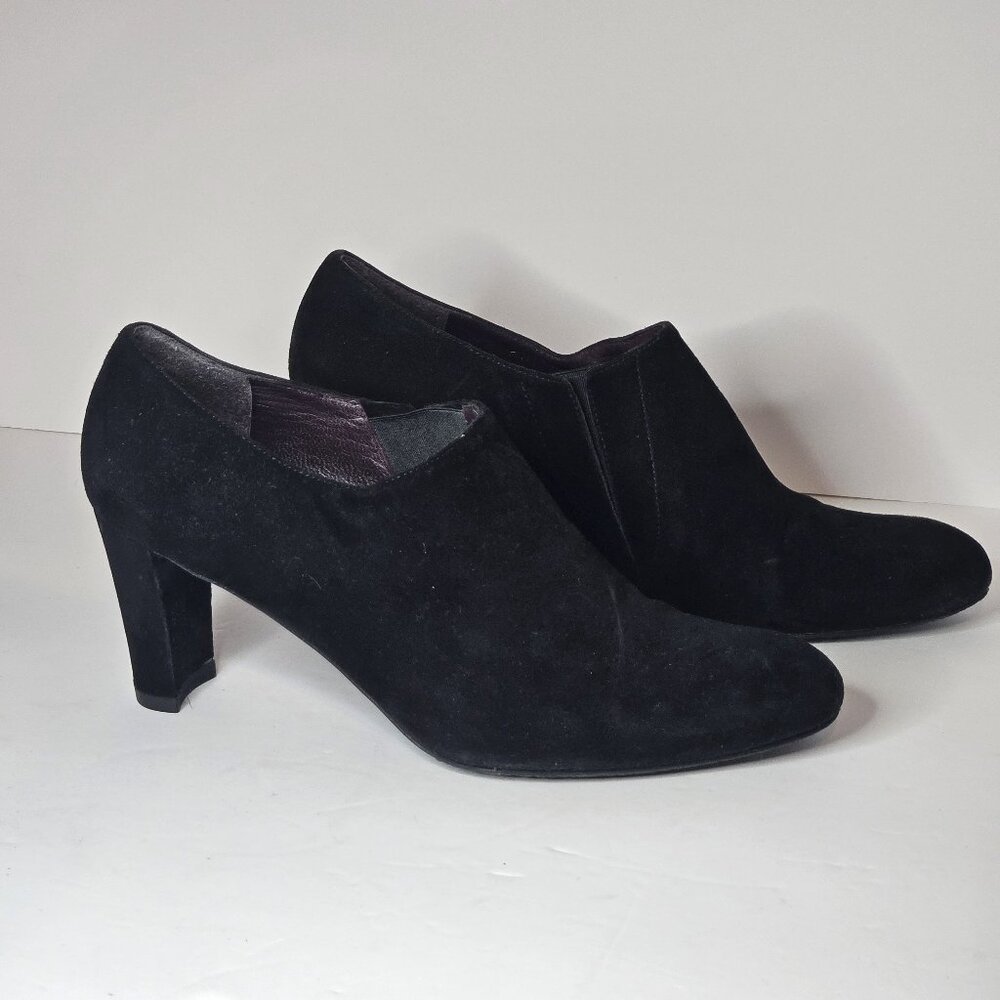 Stuart Weitzman Women 6.5 Shoes Black Suede Block Heel Professional Comfort Shoe